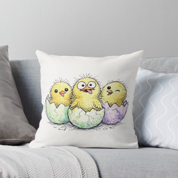 Item preview, Cute Hatching Baby Chicks Watercolor Funny Trio designed and sold by PixelQ.