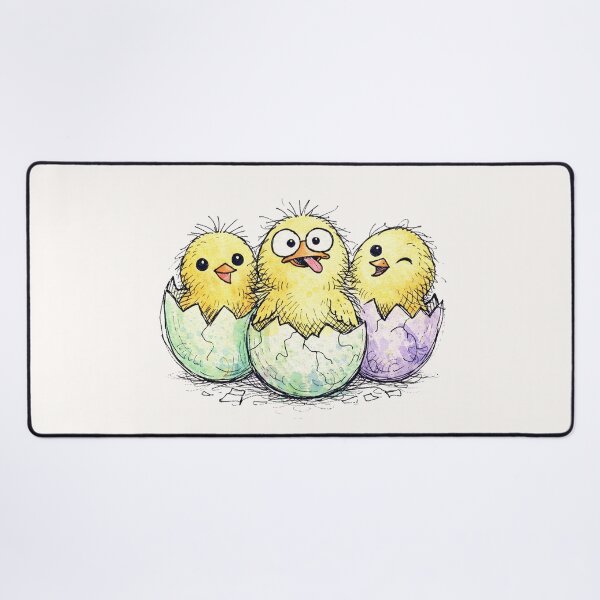 Item preview, Cute Hatching Baby Chicks Watercolor Funny Trio designed and sold by PixelQ.