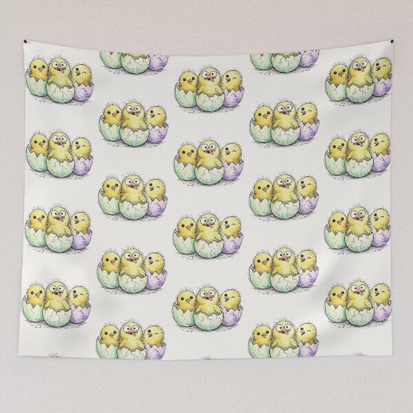 Item preview, Cute Hatching Baby Chicks Watercolor Funny Trio designed and sold by PixelQ.