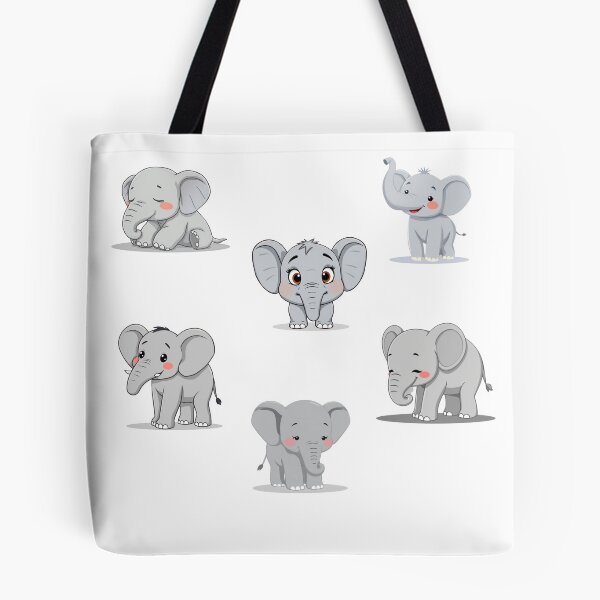 Item preview, Adorable Baby Elephant Sticker Set: Cute Cartoon Elephant Illustrations in Various Poses and Expressions designed and sold by 9CreativeCorner.