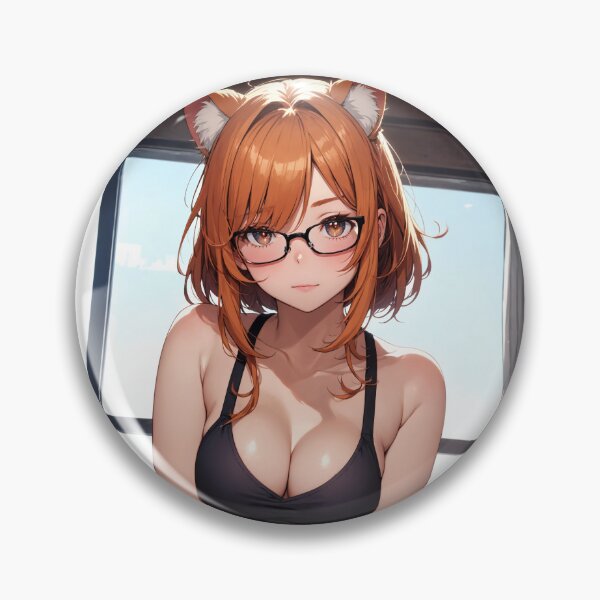 Artikelvorschau, Tatsubuki Usatsumi – Niedliches Anime-Fuchsmädchen im sportlichen schwarzen Bikini und mit Brille entworfen und verkauft von iloveanimechibi.