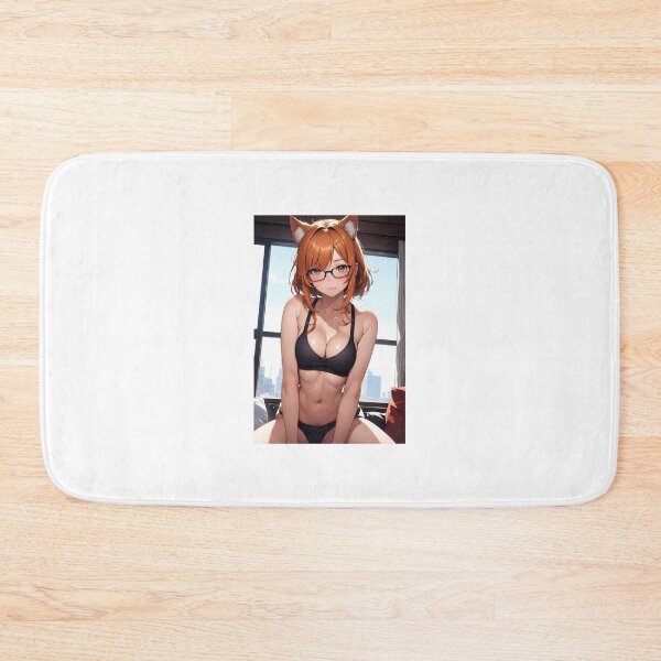 Item preview, Tatsubuki Usatsumi - Cute Anime Fox Girl in Sporty Black Bikini & Glasses designed and sold by iloveanimechibi.