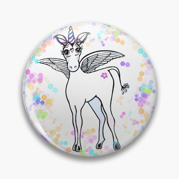 Item preview, Fun Flying winged unicorn with pink, purple, blue, and  gold polka dots  designed and sold by hollycooper.