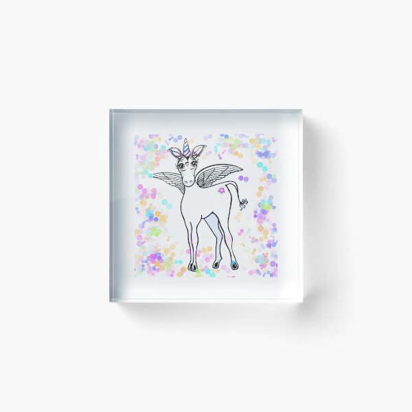Item preview, Fun Flying winged unicorn with pink, purple, blue, and  gold polka dots  designed and sold by hollycooper.