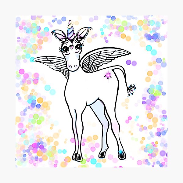 Item preview, Fun Flying winged unicorn with pink, purple, blue, and  gold polka dots  designed and sold by hollycooper.