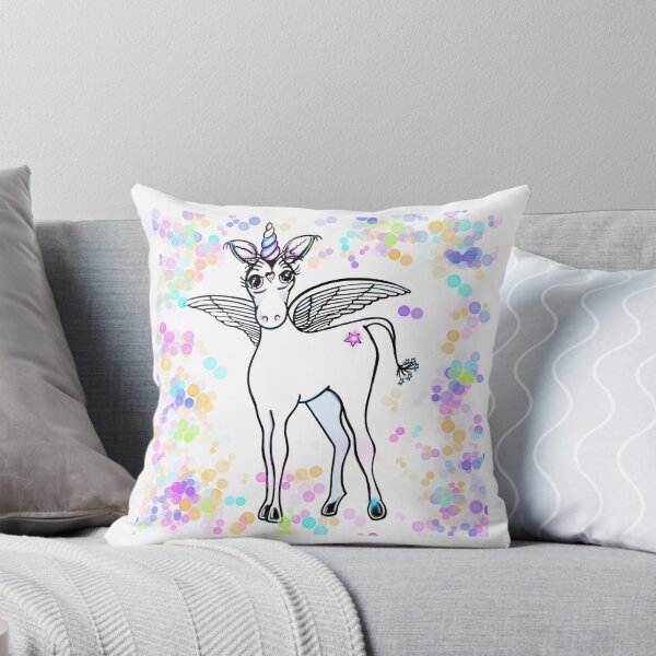 Item preview, Fun Flying winged unicorn with pink, purple, blue, and  gold polka dots  designed and sold by hollycooper.