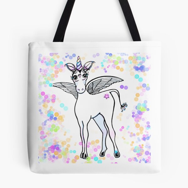 Item preview, Fun Flying winged unicorn with pink, purple, blue, and  gold polka dots  designed and sold by hollycooper.