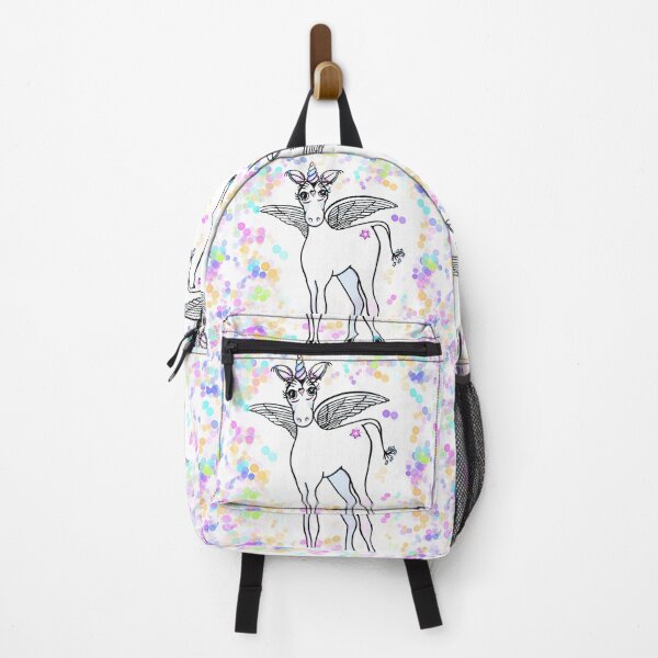 Item preview, Fun Flying winged unicorn with pink, purple, blue, and gold polka dots designed and sold by hollycooper.