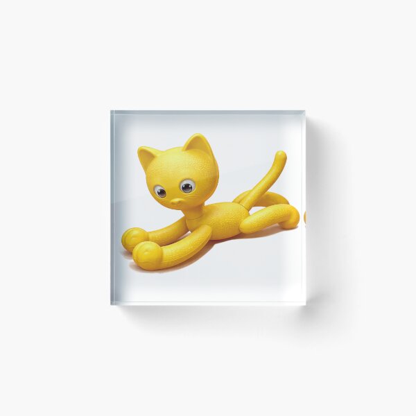 Item preview, Yellow East German plastic toy cat designed and sold by LLSwiss.