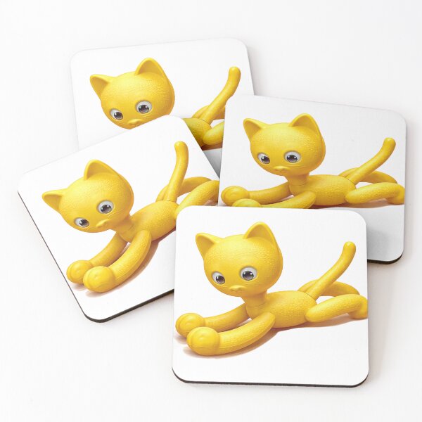 Item preview, Yellow East German plastic toy cat designed and sold by LLSwiss.