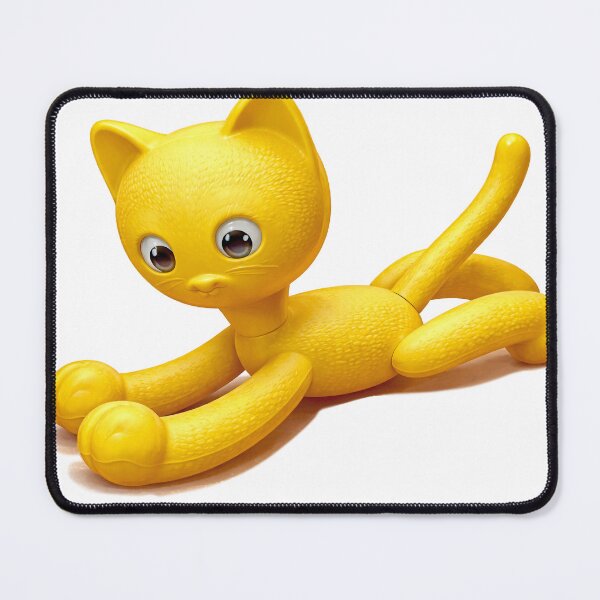 Item preview, Yellow East German plastic toy cat designed and sold by LLSwiss.