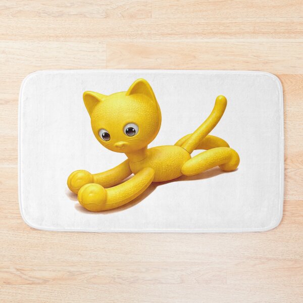 Item preview, Yellow East German plastic toy cat designed and sold by LLSwiss.