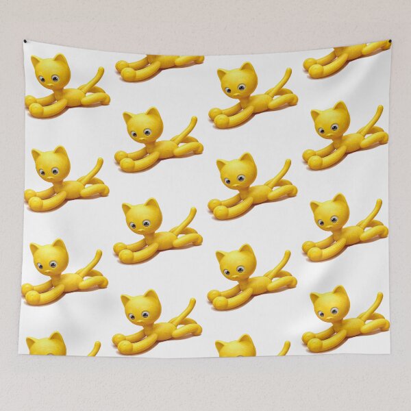 Item preview, Yellow East German plastic toy cat designed and sold by LLSwiss.