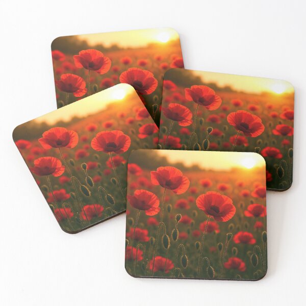 Item preview, Red Poppy Flowers Highlighted by Morning Sunshine designed and sold by Maria Dryfhout.