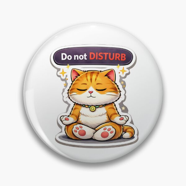 Item preview, Do Not DISTURB Cat Sticker – Cute Calm Introvert Meditation Meme designed and sold by MoodPawsCo.