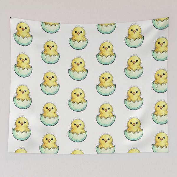 Item preview, Cute Kawaii Easter Chick Hatching Egg Watercolor designed and sold by PixelQ.