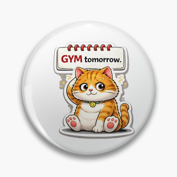 Item preview, GYM Tomorrow Cat Sticker – Funny Lazy Workout Cute Cat Meme designed and sold by MoodPawsCo.