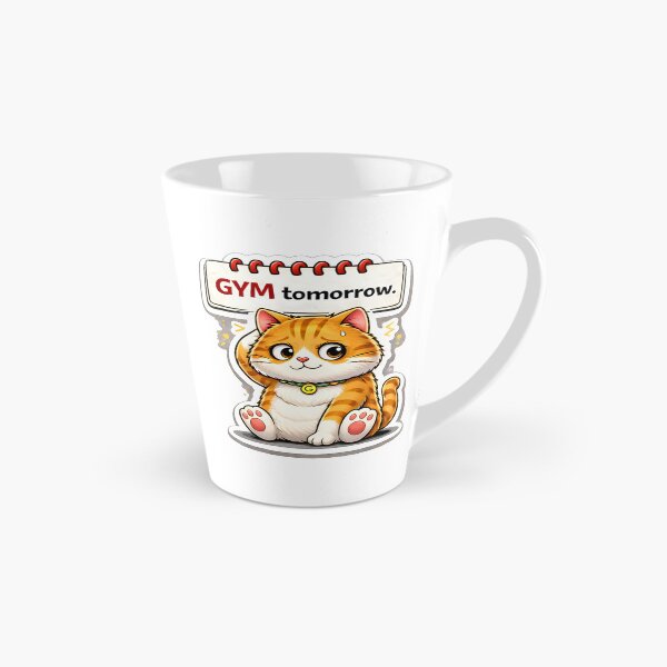 Item preview, GYM Tomorrow Cat Sticker – Funny Lazy Workout Cute Cat Meme designed and sold by MoodPawsCo.