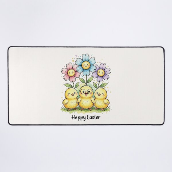 Item preview, Cute Easter Chicks with Glasses & Happy Flowers designed and sold by PixelQ.