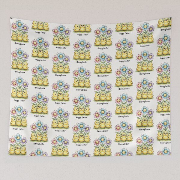 Item preview, Cute Easter Chicks with Glasses & Happy Flowers designed and sold by PixelQ.