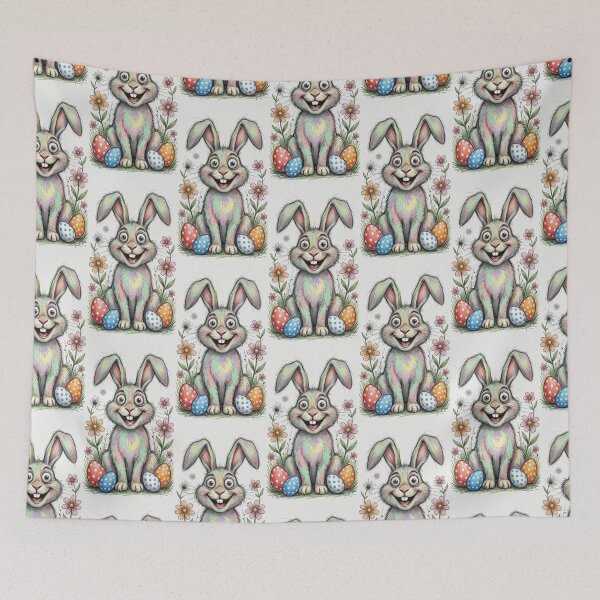 Item preview, Pastel Rainbow Easter Bunny with Polka Dot Eggs designed and sold by PixelQ.