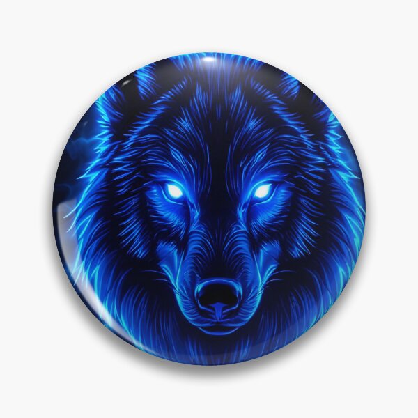 Item preview, Electric Blue Neon Wolf Dark Aesthetic Art designed and sold by DreamyWallVibes.