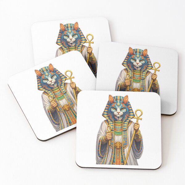 Item preview, Sacred Ankh Pharaoh Cat: Guardian of Eternal Life designed and sold by GulfSignature.