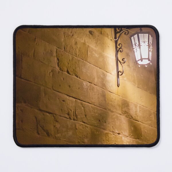 Item preview, Classic Iron Lantern on a Stone Wall Illuminating a Quiet Night Scene designed and sold by Nmallia.