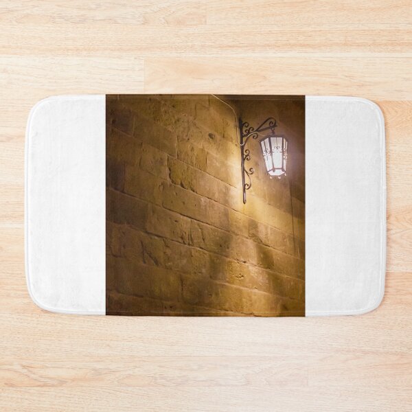 Item preview, Classic Iron Lantern on a Stone Wall Illuminating a Quiet Night Scene designed and sold by Nmallia.