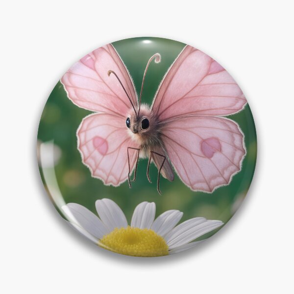 Item preview, Pink Girly Butterfly Hovering Over a Daisy designed and sold by Maria Dryfhout.