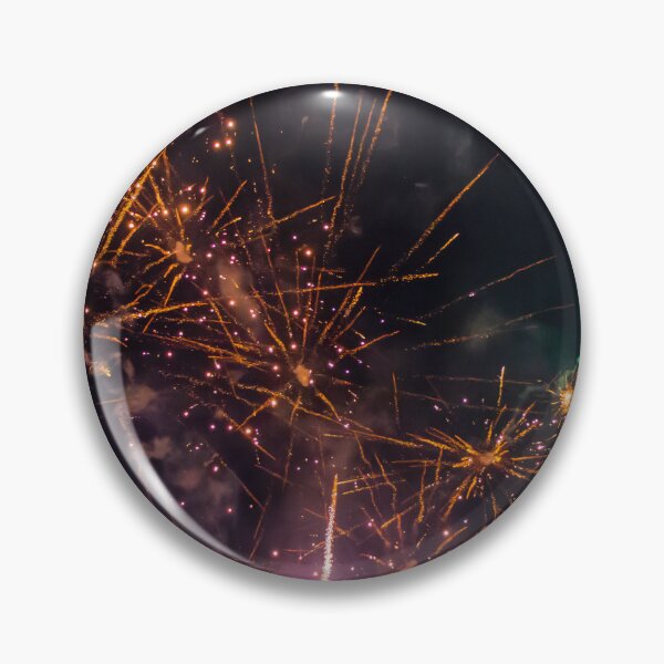 Item preview, Colorful Fireworks Explosions Lighting Night Sky With Golden Sparks And Purple Haze designed and sold by Nmallia.