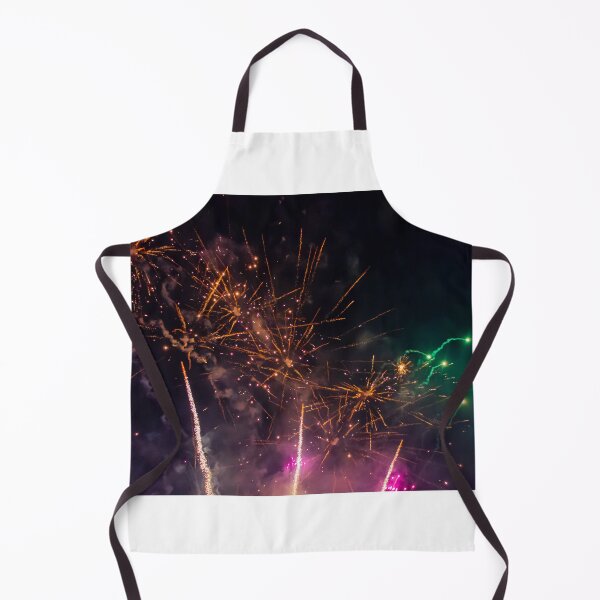 Item preview, Colorful Fireworks Explosions Lighting Night Sky With Golden Sparks And Purple Haze designed and sold by Nmallia.