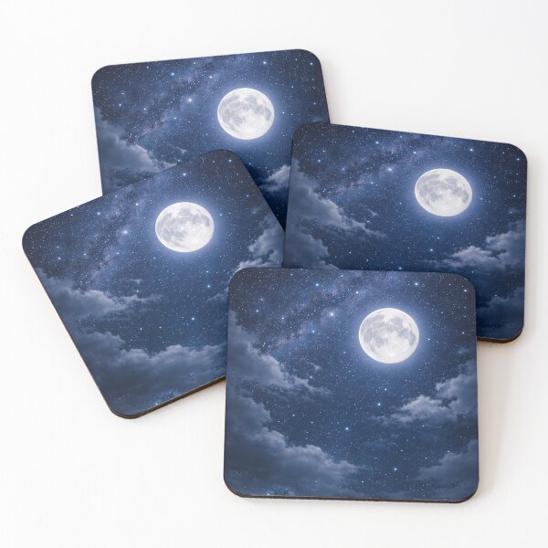 Item preview, Full moon over a starry sky designed and sold by JuViRo.