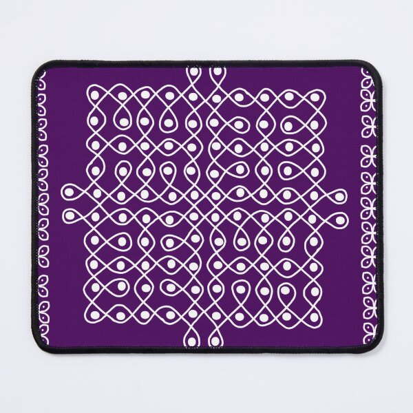 Item preview, Sikku Kolam Geometric Loop Pattern - Dark Background designed and sold by ShreecreatE.