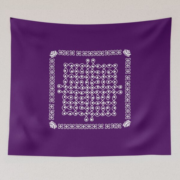 Item preview,  Sikku Kolam Geometric Loop Pattern - Dark Background designed and sold by ShreecreatE.