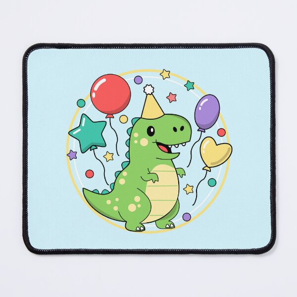 Item preview, Cute Dinosaur Birthday Party – Kawaii Dino with Balloons designed and sold by ZnDigitalPrints.