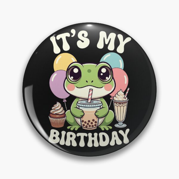 Item preview, It's My Birthday Frog Bubble Tea Celebration designed and sold by GrumpySableye.