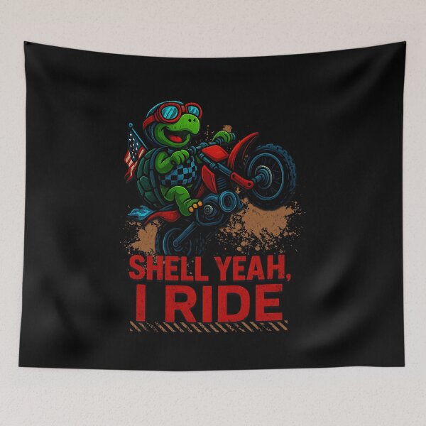 Item preview, Shell Yeah I Ride Funny Turtle Dirt Bike Motocross Racing Animal Humor designed and sold by CarantinedChaos.