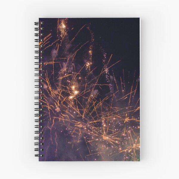 Item preview, Colorful Fireworks Explosions Lighting Night Sky With Golden Sparks And Purple Haze designed and sold by Nmallia.