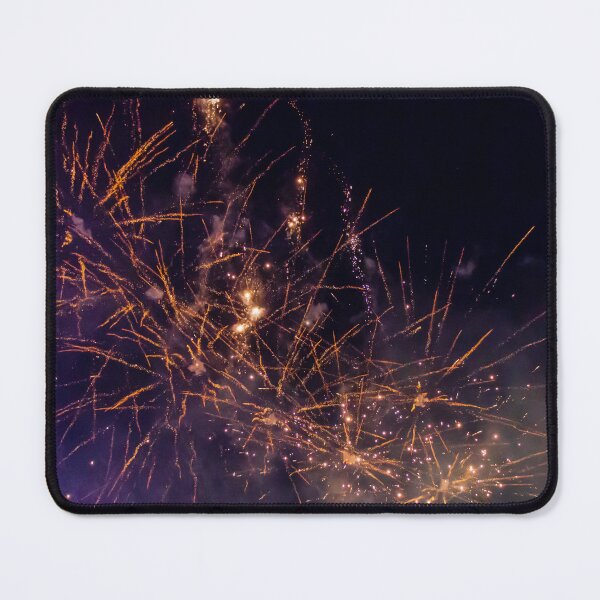 Item preview, Colorful Fireworks Explosions Lighting Night Sky With Golden Sparks And Purple Haze designed and sold by Nmallia.