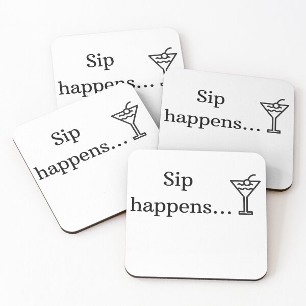 Item preview, Sip Happens – Funny Wine & Cocktail Humor Design designed and sold by OutofOfficeWear.