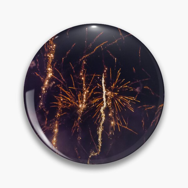 Item preview, Colorful Fireworks Explosions Lighting Night Sky With Golden Sparks And Purple Haze designed and sold by Nmallia.