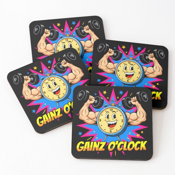Item preview, Gainz O'Clock – Funny fitness comic design with muscle alarm clock designed and sold by Fuechse.