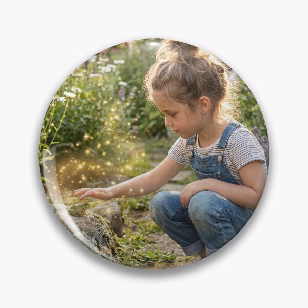 Item preview, Little Girl Casting a Spell on a Frog designed and sold by Maria Dryfhout.