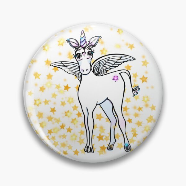 Item preview, Magical Flying winged unicorn with gold stars designed and sold by hollycooper.