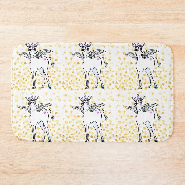 Item preview, Magical Flying winged unicorn with gold stars designed and sold by hollycooper.