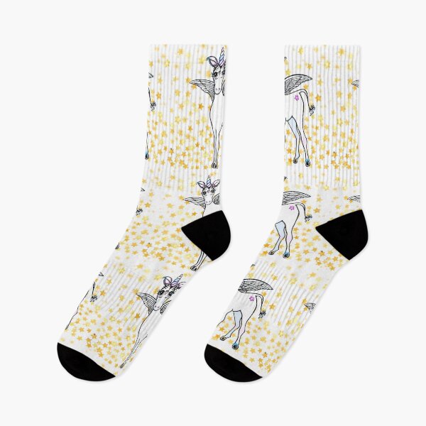 Item preview, Magical Flying winged unicorn with gold stars designed and sold by hollycooper.