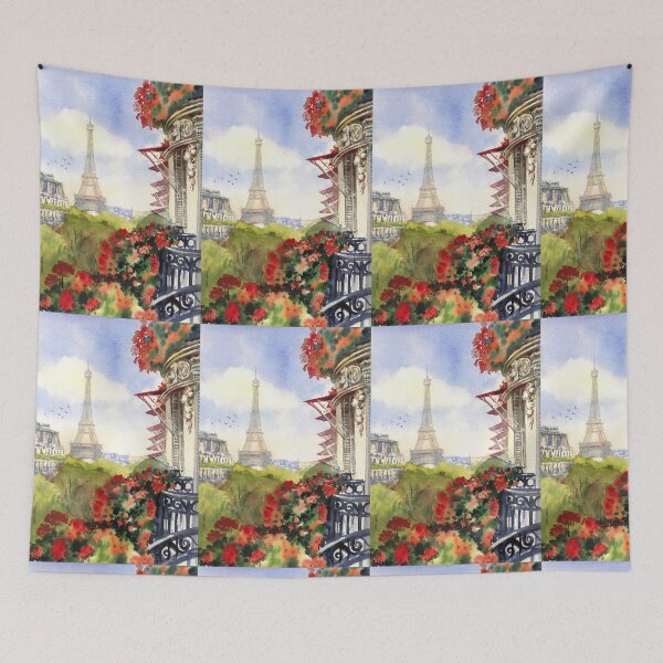 Item preview,  View of the Eiffel Tower, Balcony in Paris, France, Seine River designed and sold by Colibri77.
