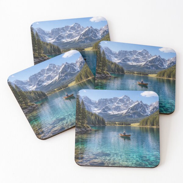 Item preview, Crystal clear lake beneath snow-capped mountains designed and sold by JuViRo.
