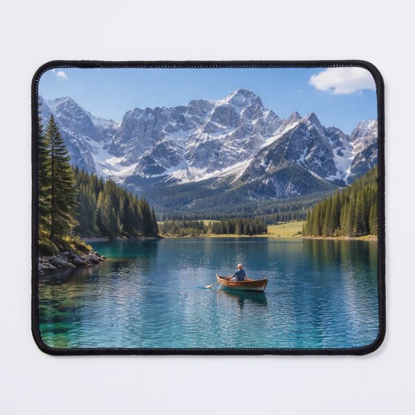 Item preview, Crystal clear lake beneath snow-capped mountains designed and sold by JuViRo.